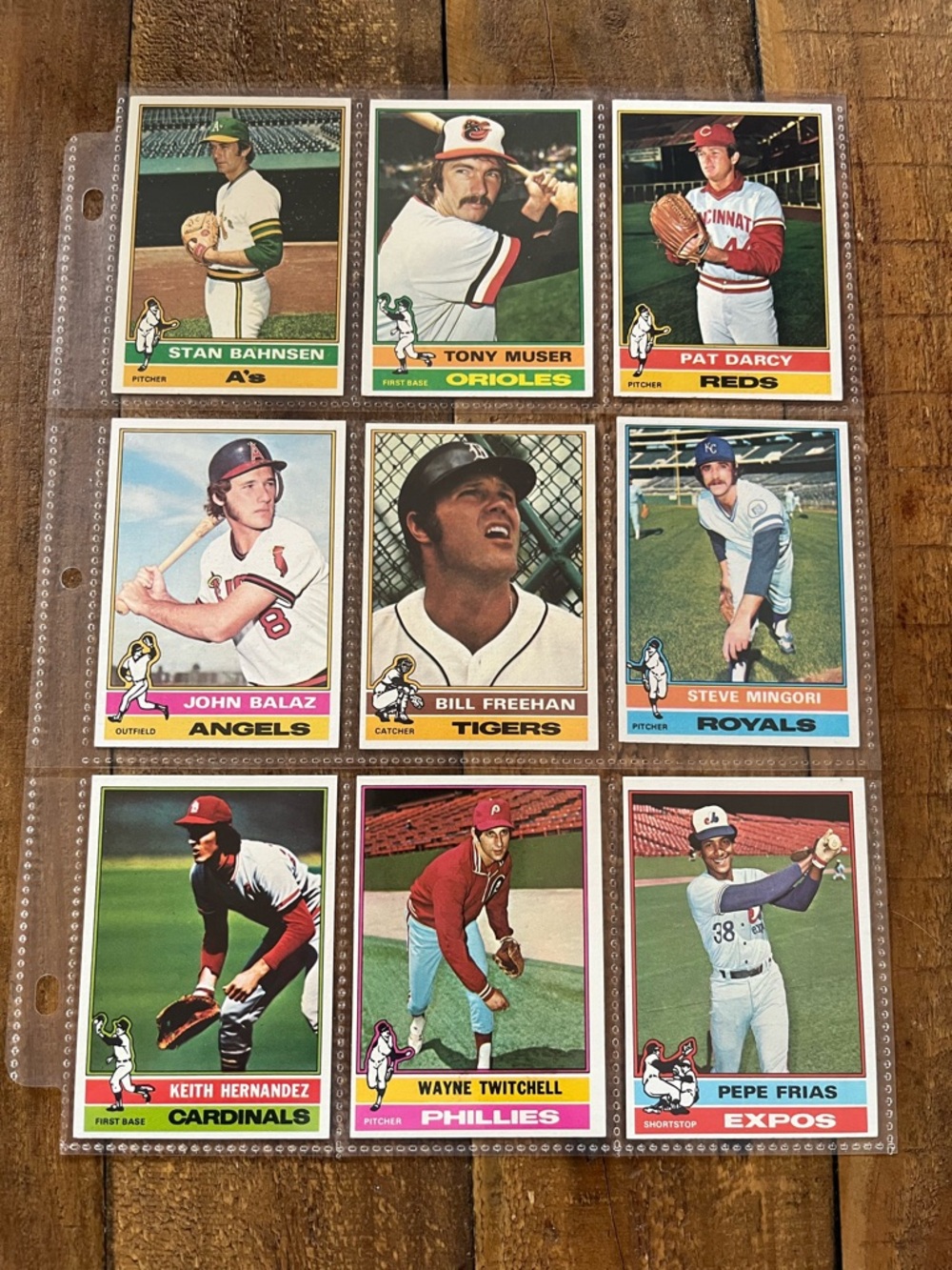 Topps Vintage 1976 Baseball Card Set of 9 cards